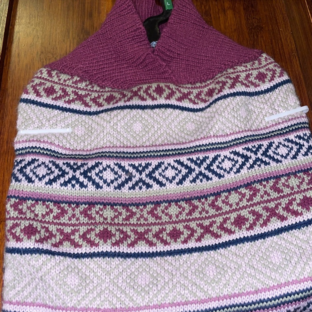 Eddie Bauer Dog’s Cowl Neck Sweater - Pink and Blue